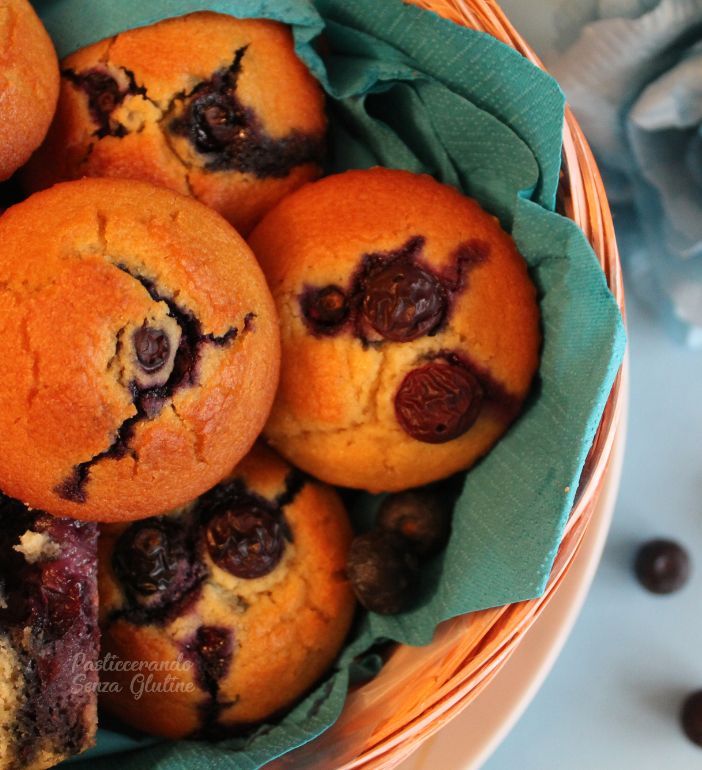 Muffin al Fonio e mirtilli senza glutine e senza lattosio